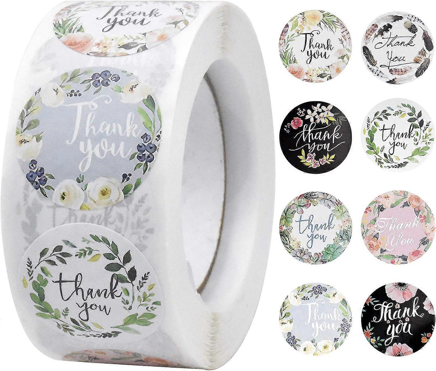 1 roll of 500 self-adhesive labels Thank you labels Round labels for gift wrapping Thank you labels Self-adhesive labels for envelopes Labels for dess