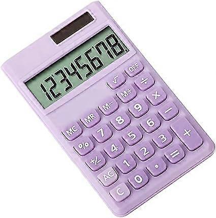 (Purple) Mini Solar Computer, Basic Calculator, Simple Graphing Calculator for Science Students, Mini Calculator