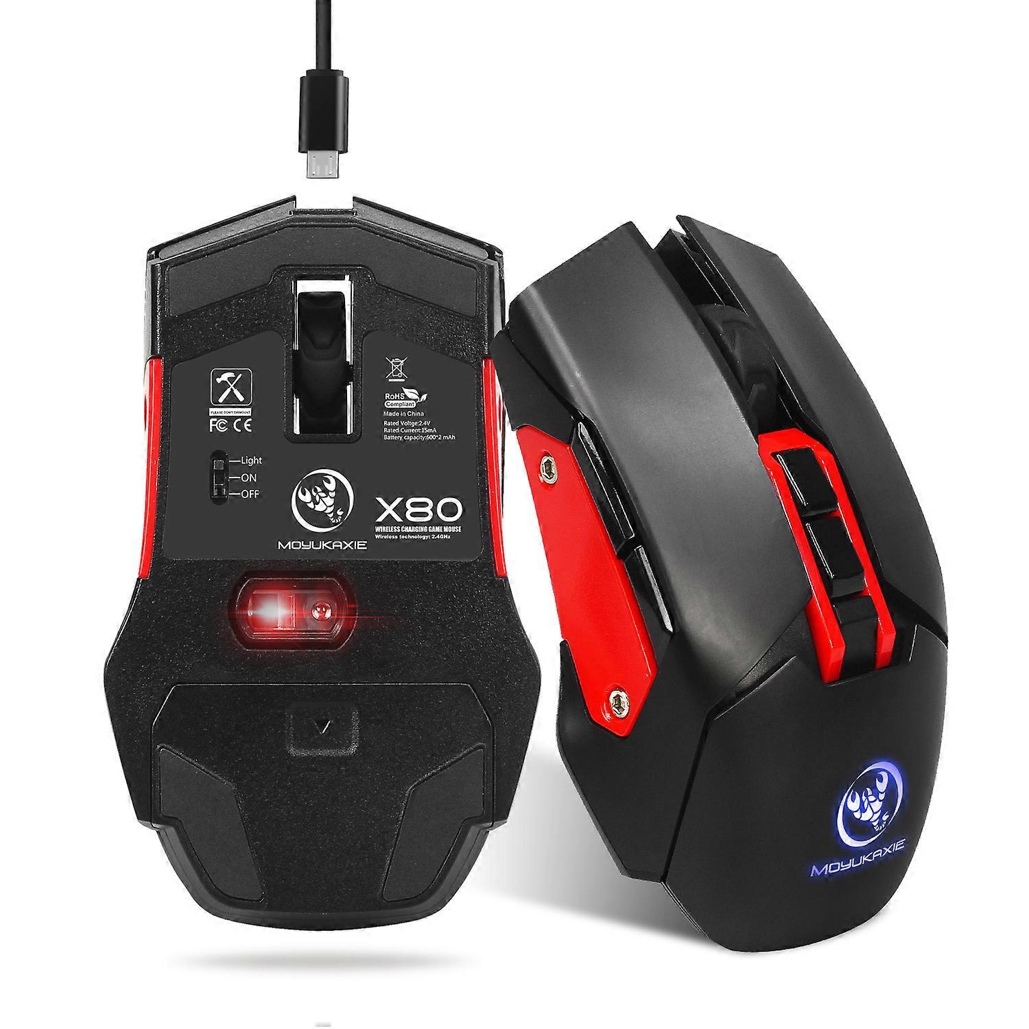 Wireless charging gaming mouse, 5-speed adjustable DPI computer accessories gaming mouse