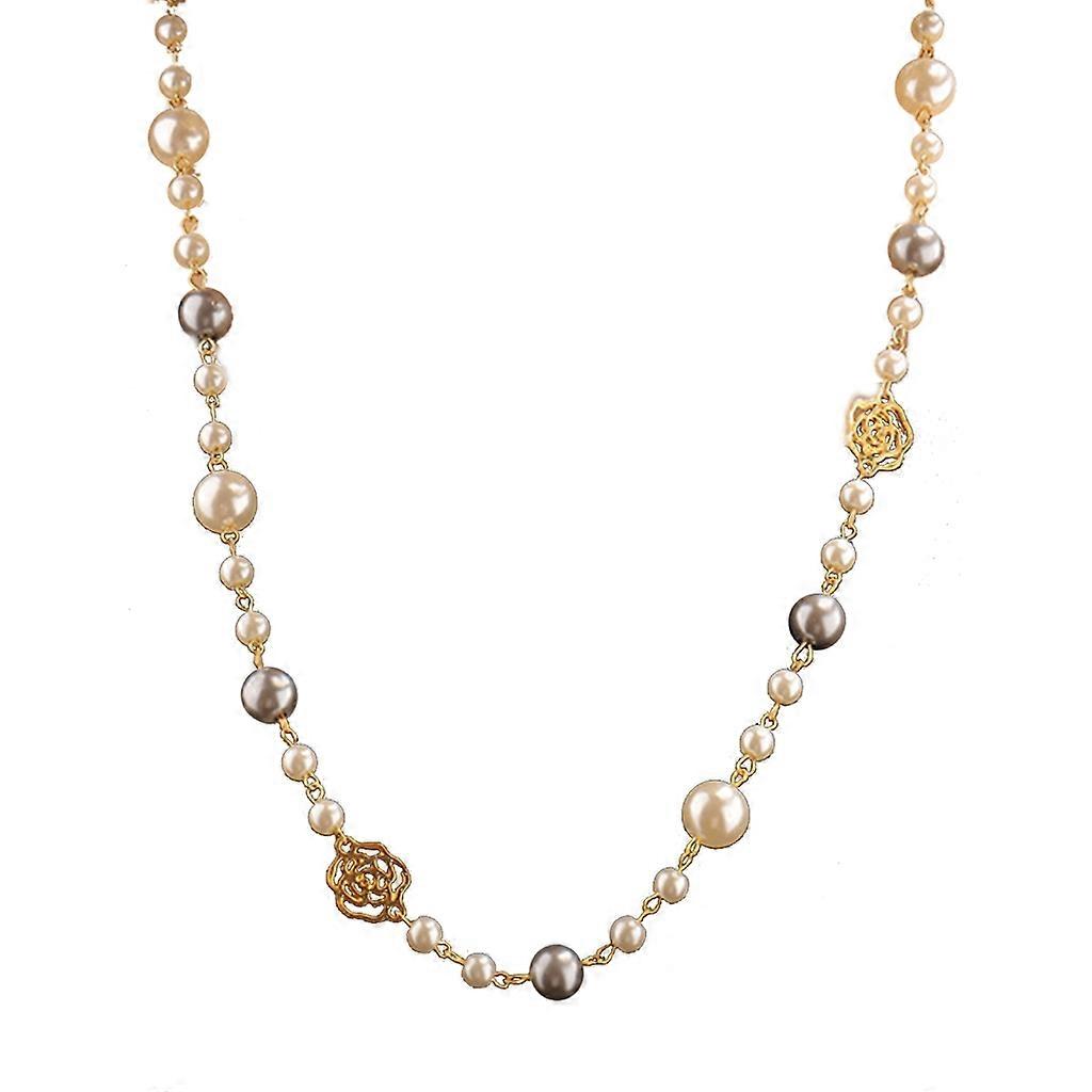 Perle Camélia Strand Collier Mode Double Couche Long Collier Bijoux