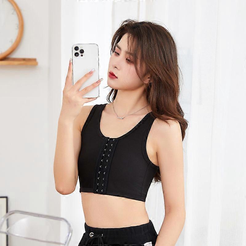 FTM Lesbian Elastic Band Breathable transboy 3 Rows Central Clasp Chest Binder Tank Top For Tomboy Transgender