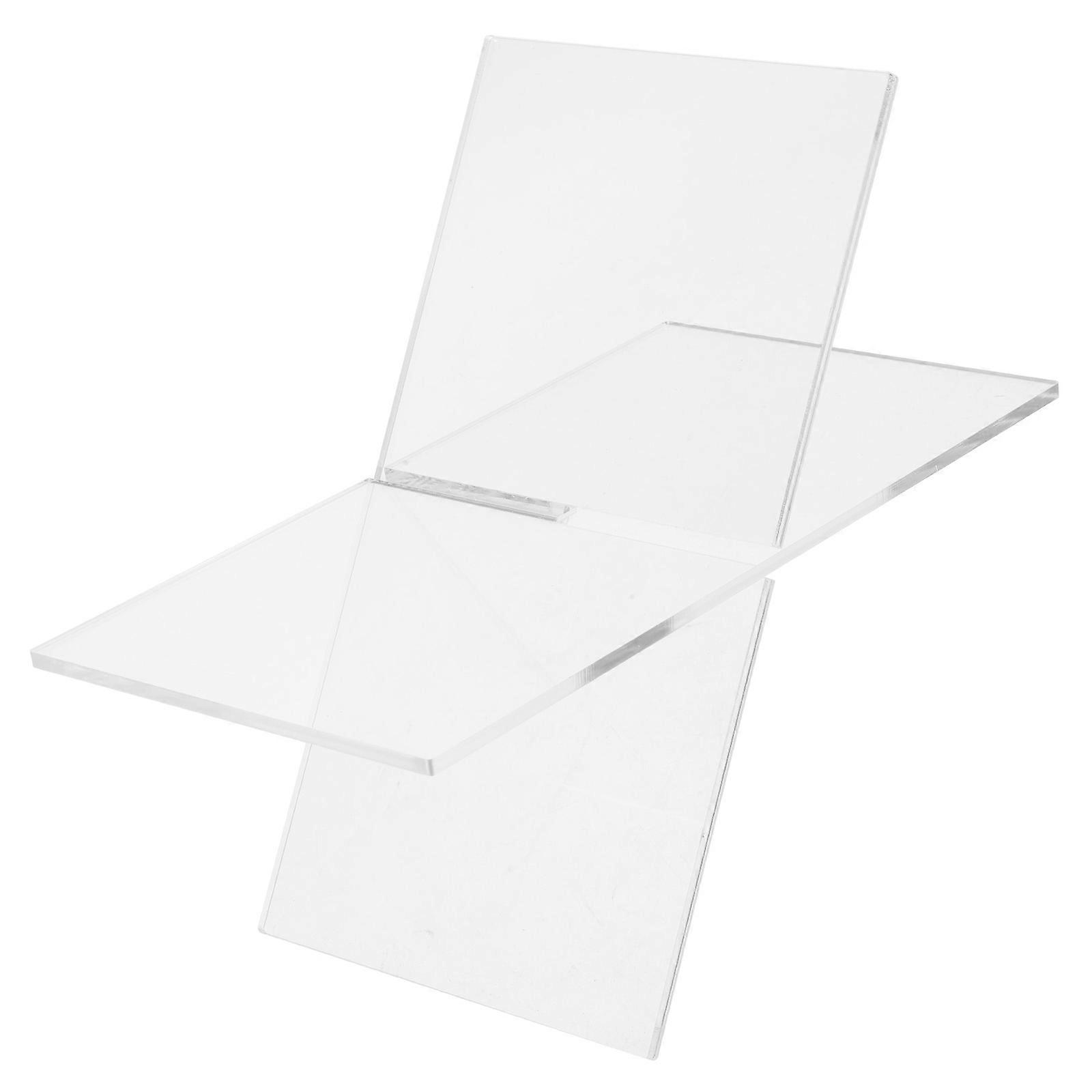 1 Set of Acrylic Storage Stand Display Stand Acrylic Book Holder For Cookbooks Magazines Textbooks