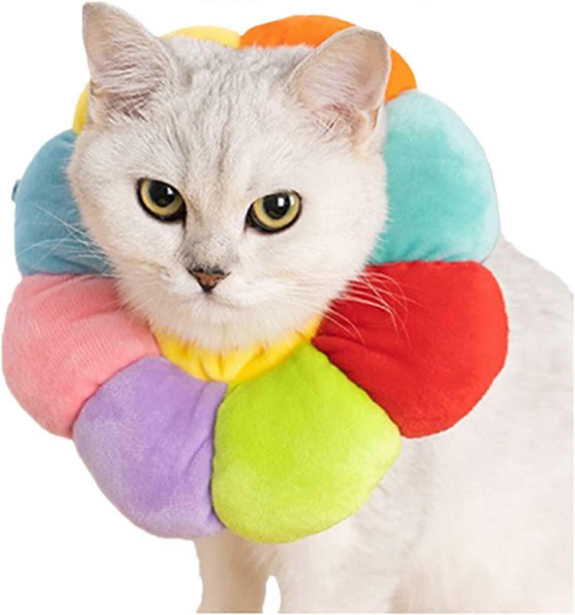 Cat Collar Recovery Collar Soft Cat Cone Collar Anti-Lick Collar Suitable for Rehabilitation, Grooming, 1pc(D-)