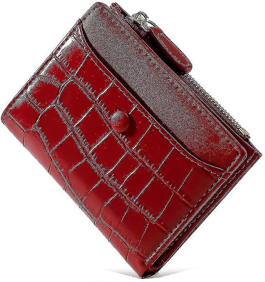 Ladies Fashion Stone Pattern Small Wallet (red)