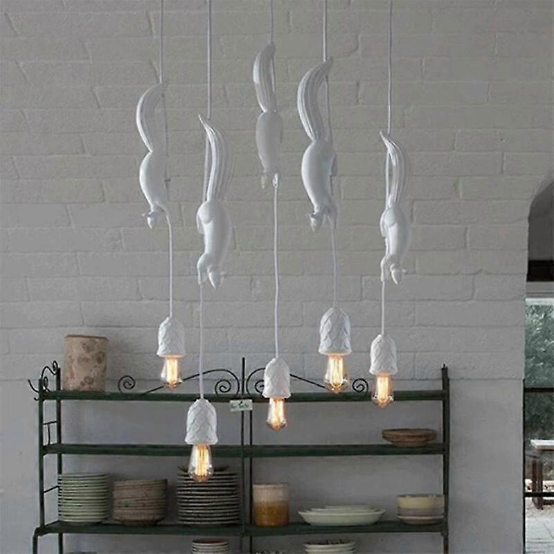Nordic Squirrel Resin Modern LED Pendant Lamp Hanging Light for Bedroom