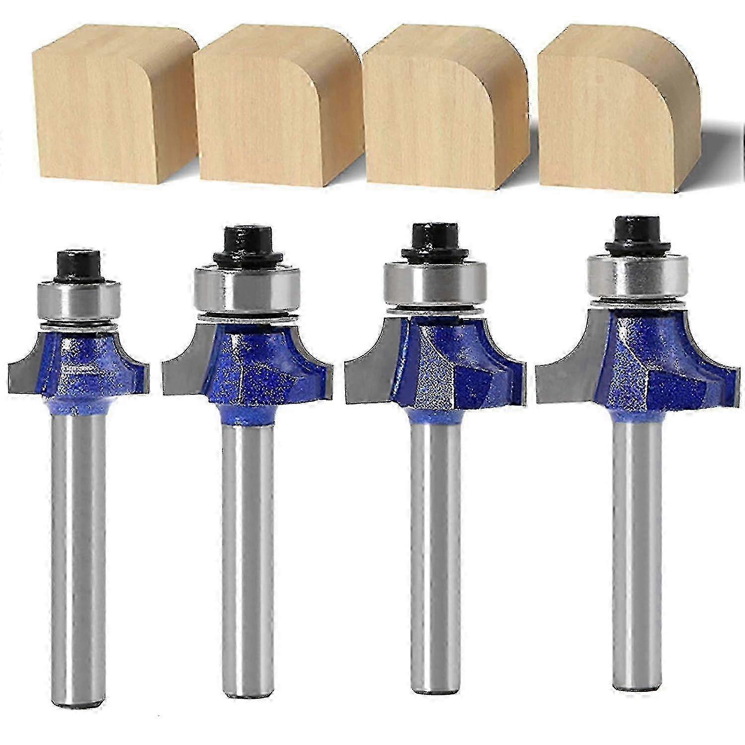 Set of 4 round router bits with 6mm shankhan
