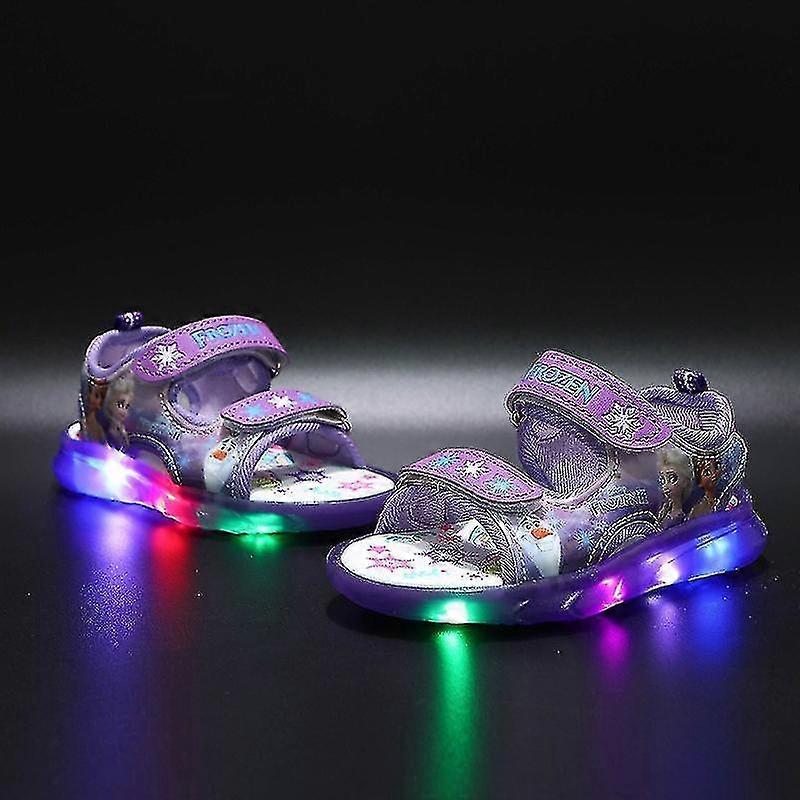 Summer New Children's Sandals Frozen Children's Sandals Led Light-emitting Lights Children's Beach Shoes