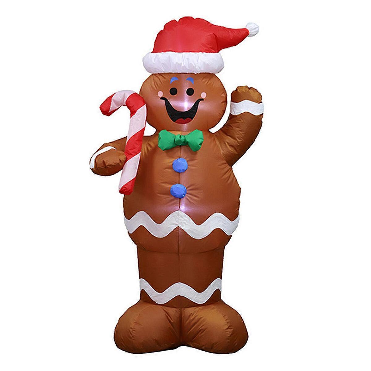Inflatable 150cm Gingerbread Man Waterproof Polyester Fabric Led Lighting Toy Fo