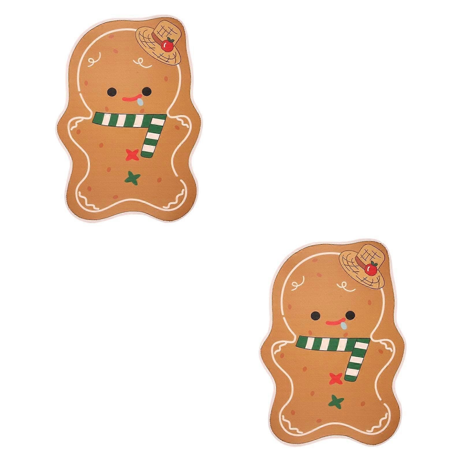 2x מגן גב מושב לרכב לילדים קל להתקנה Gingerbread Man Kick Mat