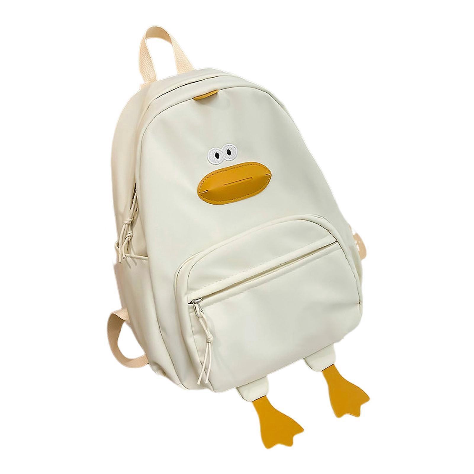 Funny Backpack Extra Large Capacity Cute Duck Design Nylon Fabric Waterproof Kids School Bag with Adjustable Shoulder Straps