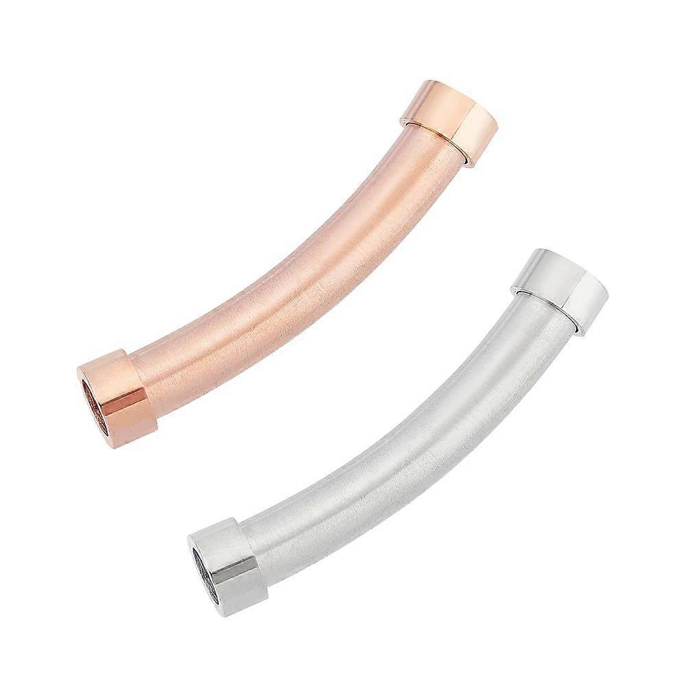 2Pcs 2 Styles 304 Stainless Steel Tube Beads Mixed Color 1pc/style