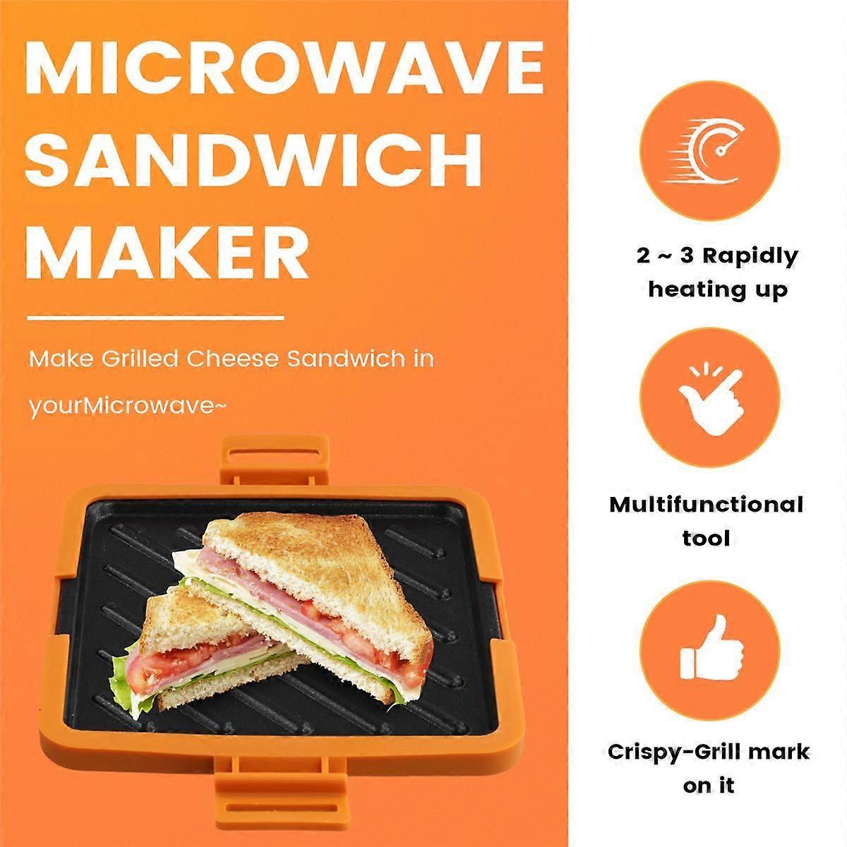 Toastie Sandwich Maker Pour Micro-ondes - Presse En Silicone Et Fer, Antiadhésive, Lavable Au Lave-vaisselle