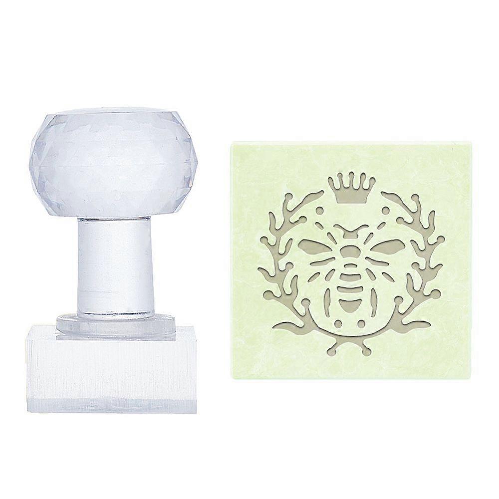 PH DIY Handmade Soap Stamp Bee with Leaf Soap Embossing Stamp Chapter Mold Soap Chapter Natural Soap Stamp with Handle for DIY Handmade Soap Ceramics