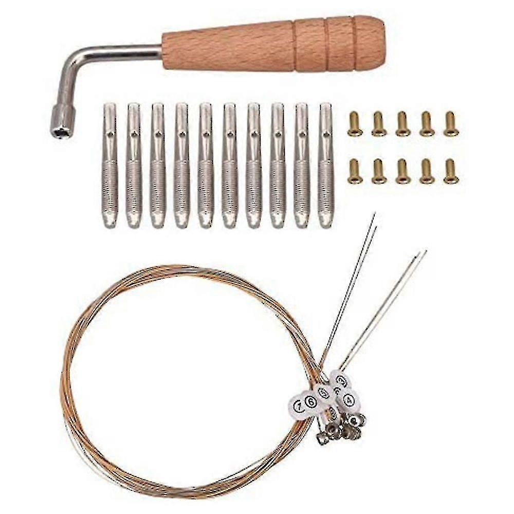 10stk Tuning Pin 10stk nitter,med L-s Tuning skruenøgle,10 String Laiyaqin String For Lyre Harp S