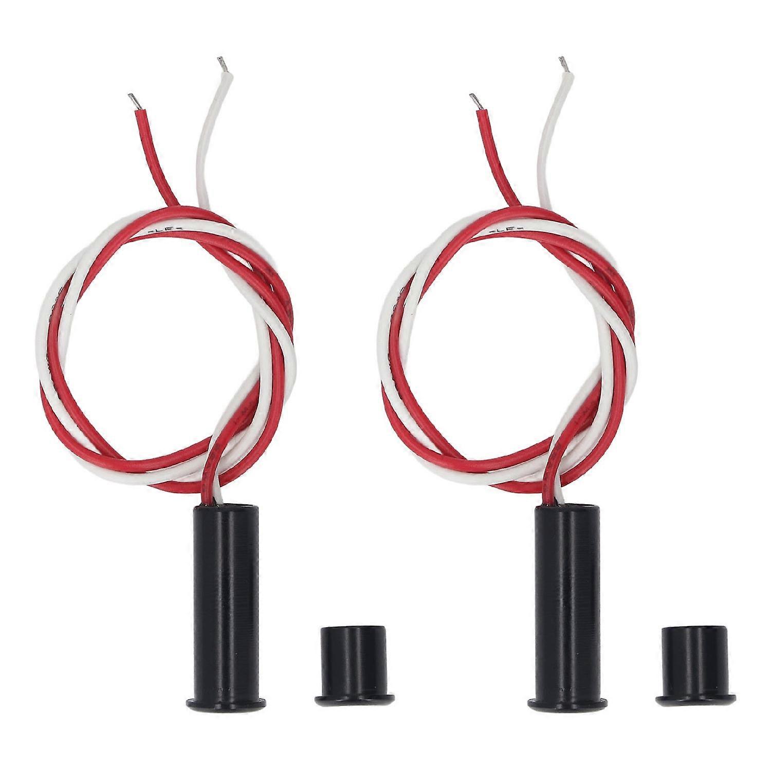 2 Sets Magnetic Reed Switch DC12 to 24V NC Wired Door Window Sensor for Home Security Alarm Systems 