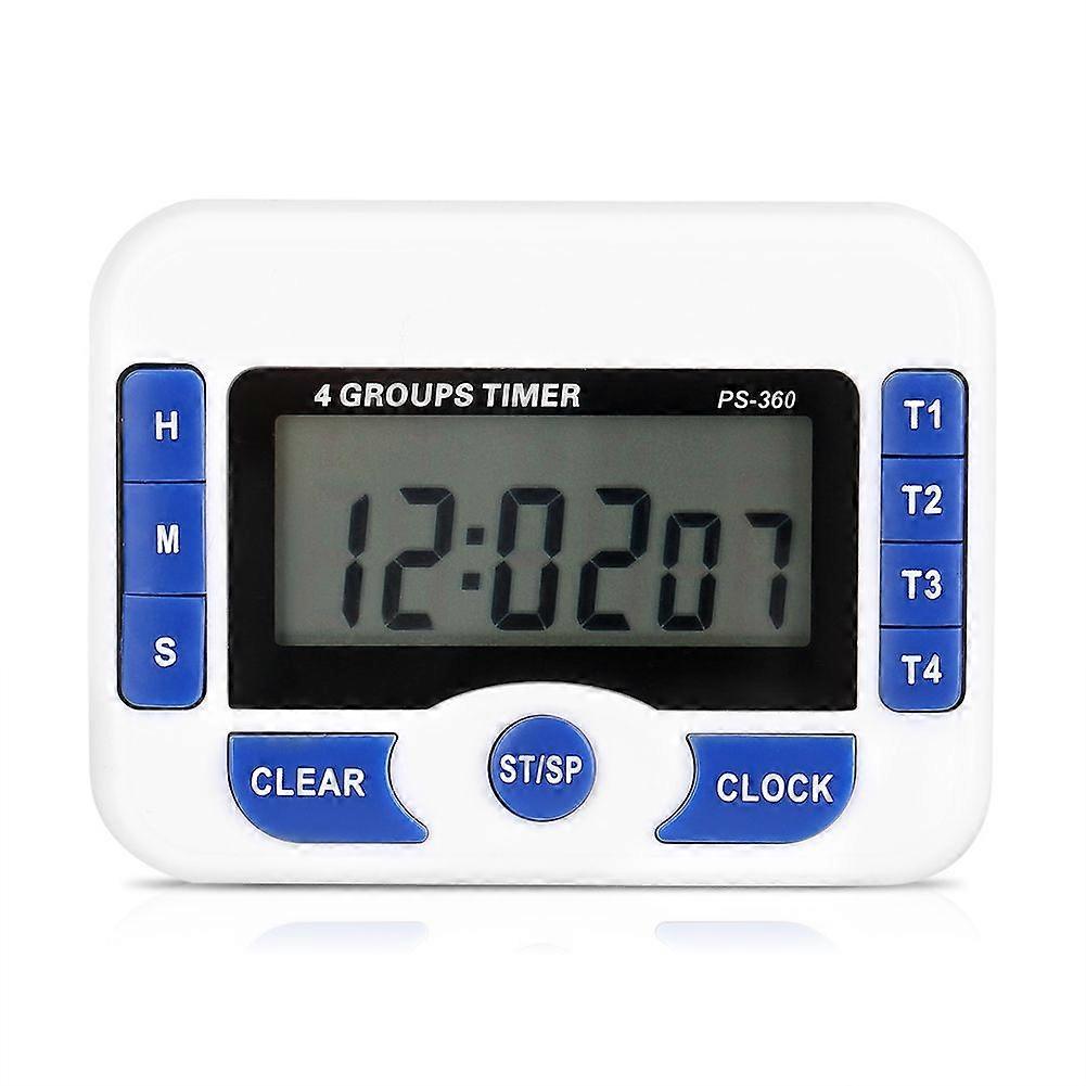 Digital 4Channel Independent Group Timer Countdown Magnetic Kitchen Cooking Clock
