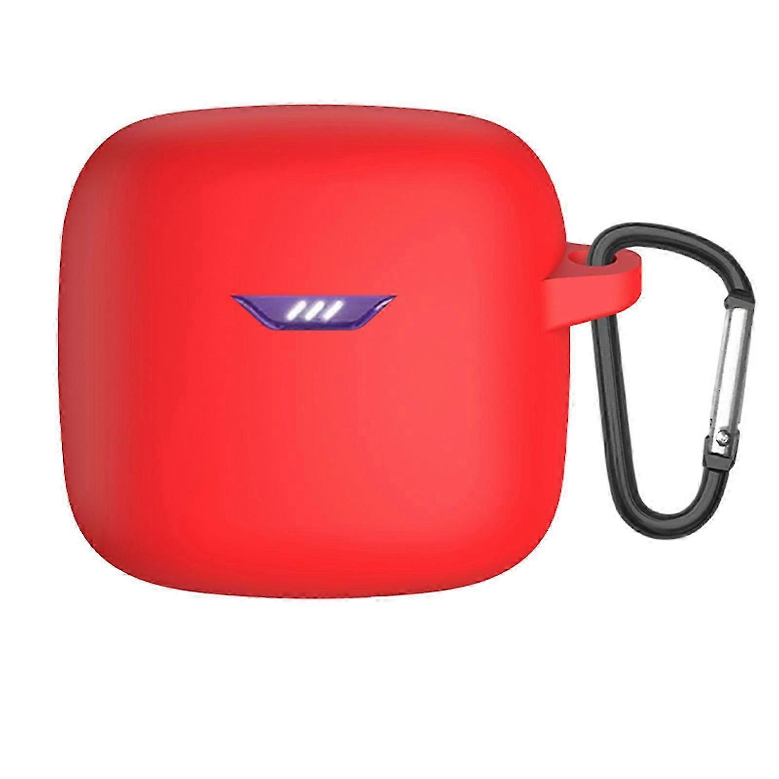 Earphone Case Scratch-resistant Waterproof Shockproof With Hook Soft Silicone Protective Cover For Jbl Tune Flex Red