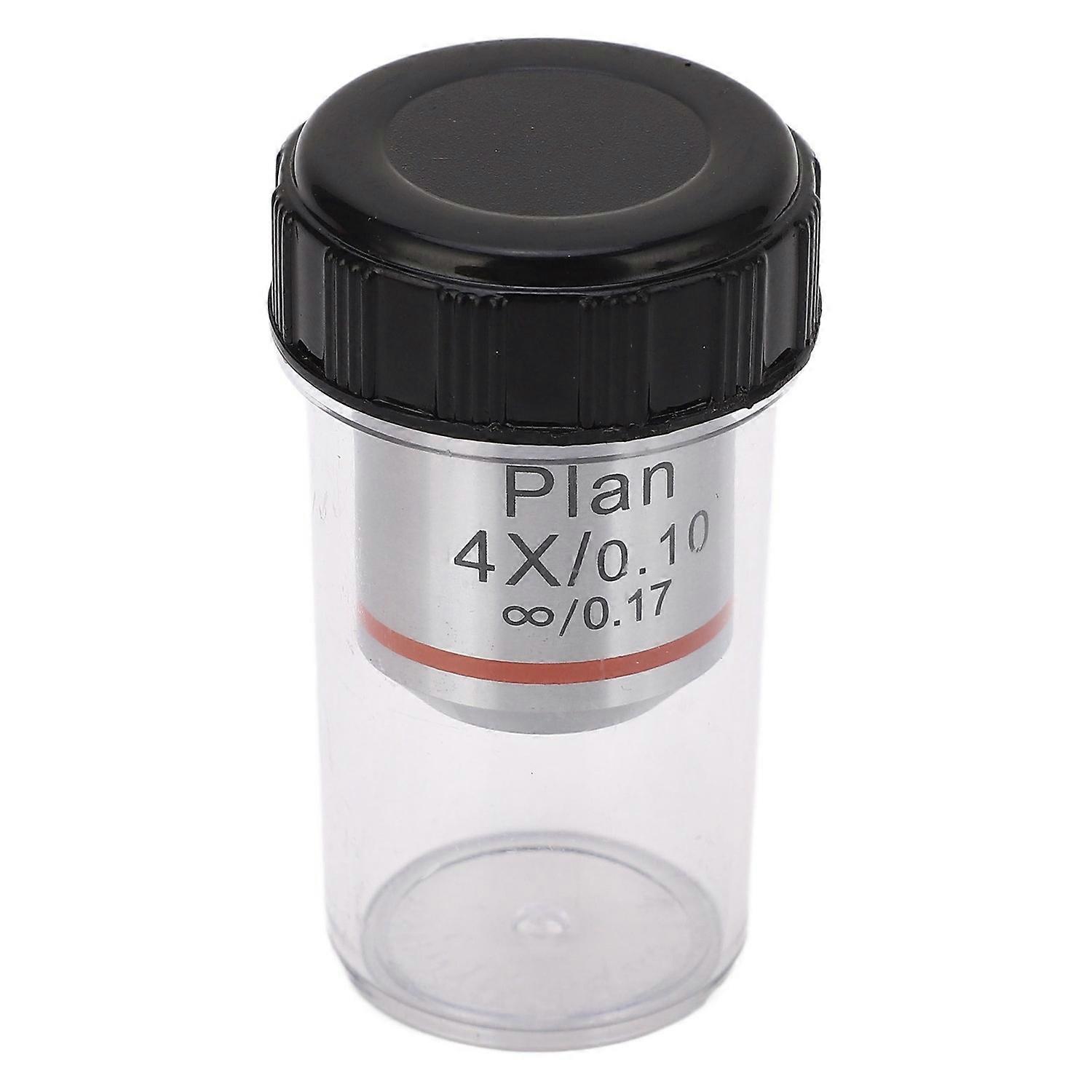 4X Objective Lens Parallel Optical Infinite Objective Replacement Microscope Accessory RMS Thread