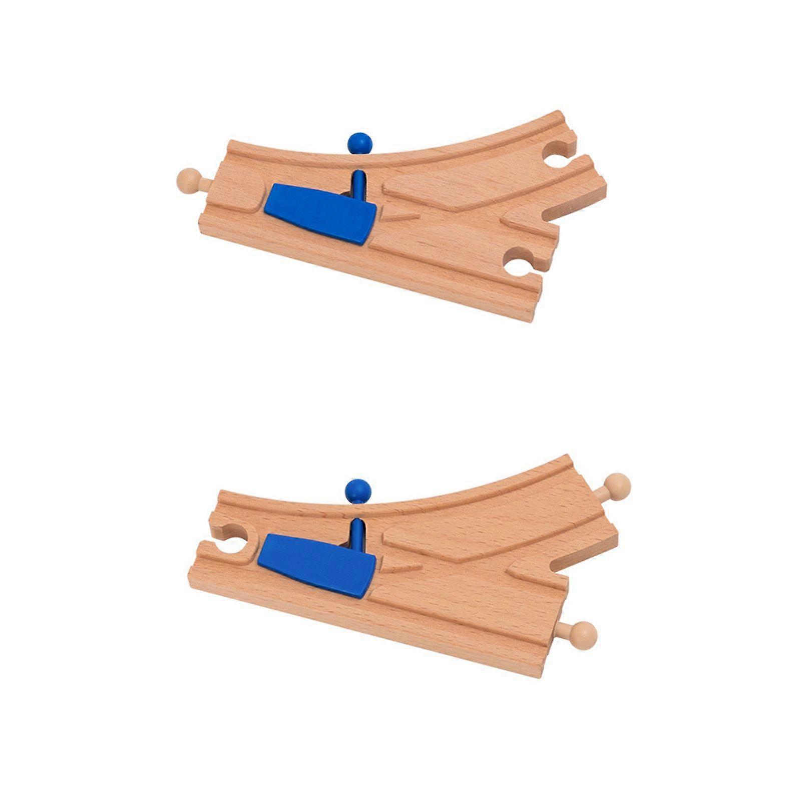 Trä Train Track Switch Böjd spår för Wood Train Sets Kompatibel