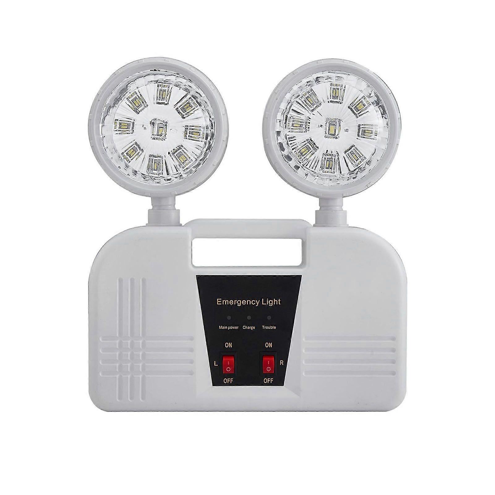 Emergency Light 1800mAh 2 Heads Auto On Waterproof Antiflaming Plastic Emergency Lamp for Family Office EU Plug