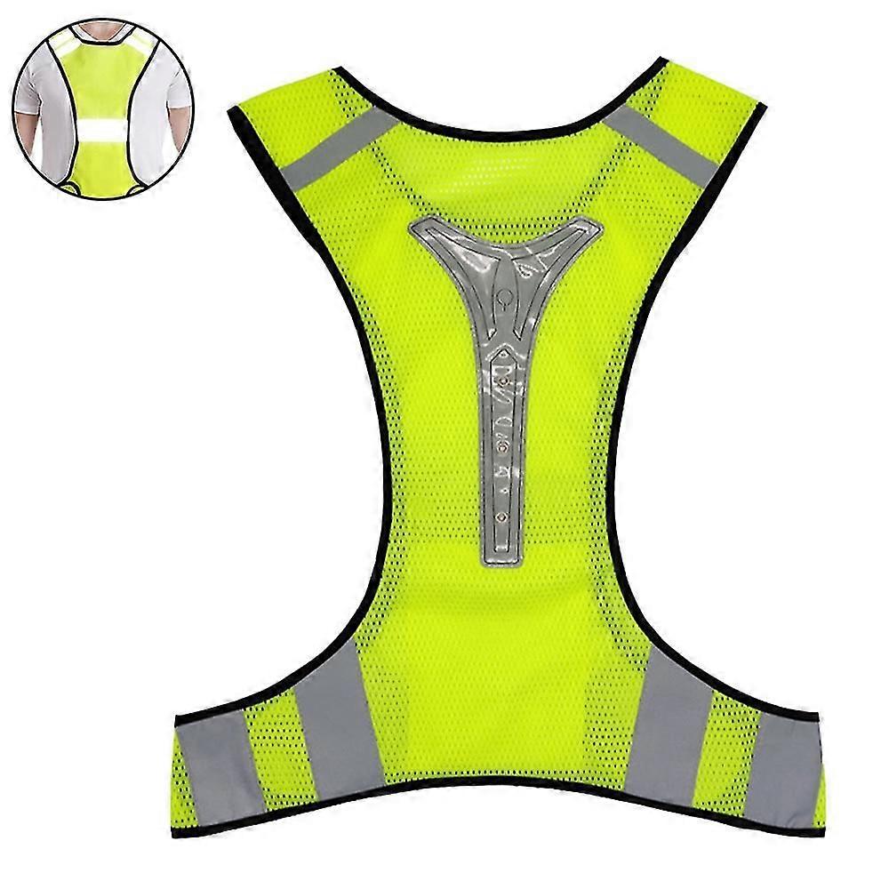 1 Pcs Reflective Night Running Vest With Adjustable Strap Breathable Holes, Ultrathin Lightweight Safety Vest With 360 High Visibility For Running