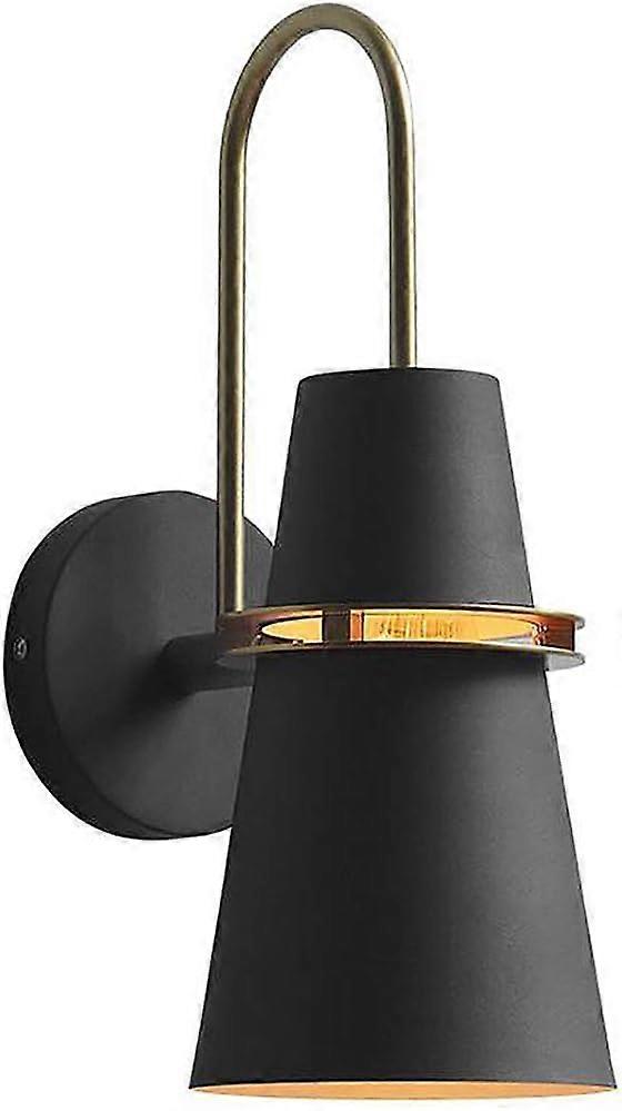Nordic Modern Design Golden Horn Wall Lights Indoor Wall Lamp for Bedside Bedroom Living Room Hallway (Black)
