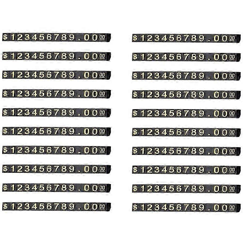 20 Sets Price Display Square Adjustable Price Tag compatible with Price Display Counter Stand Number Letter Dollar Price Block Kit S