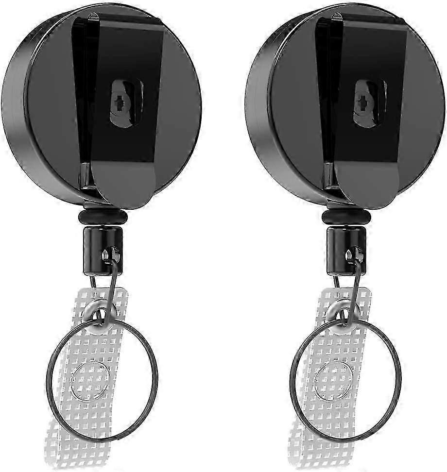 Upgraded 2Pcs Retractable Keyring, Badge Reel - Heavy Duty Key Chain