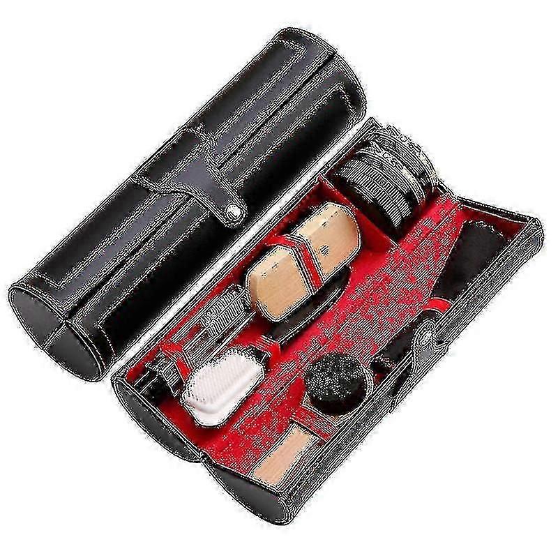 10 bitar sko glans vård kit Bärbar sko rengöring kit med läder cylinder låda