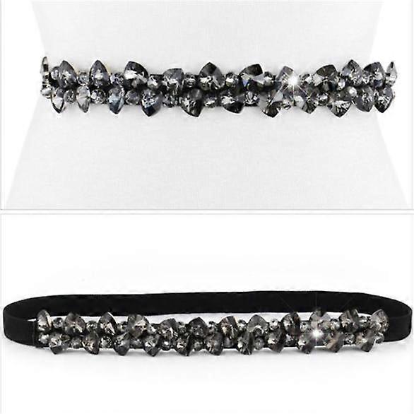 Women's Fine Rhinestone Waistband Elastic Girdle Skirt Accessories Waist Decorative