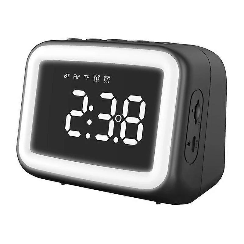 Mini Mirror Clock Night Light Card Bluetooth Speaker
