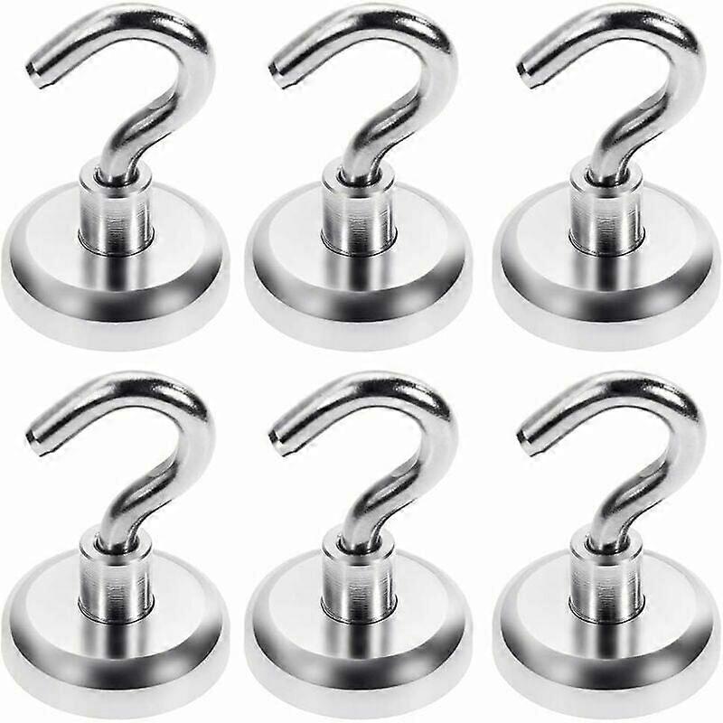 Neodymium Magnetic Hooks, Extra Strong, 6-Piece Set for Hanging