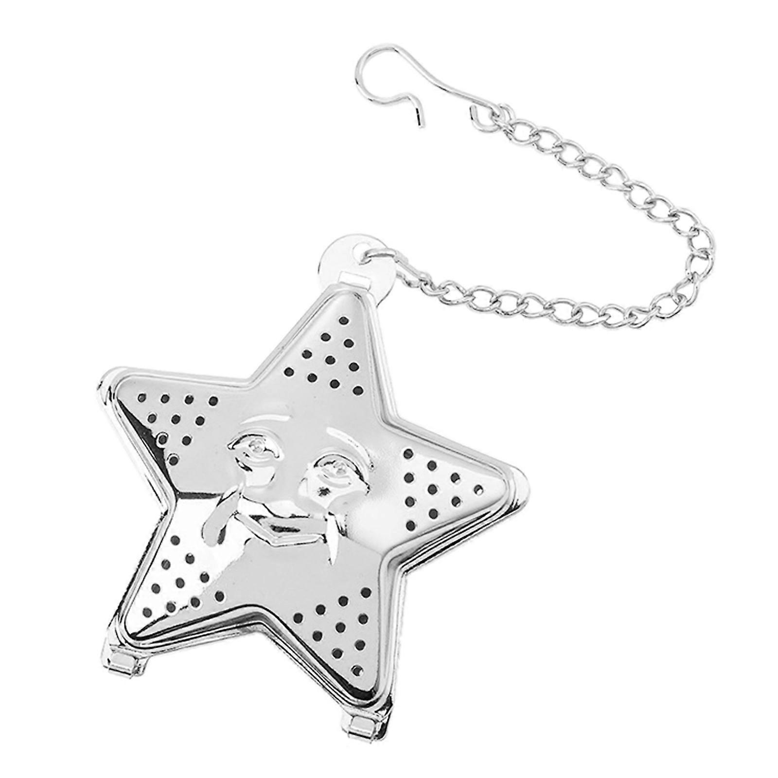 Stainless Steel Mesh Tea Ball Star Locking Spice Tea Ball Filter with Chain small for Creative Tea Filter With Chain XC