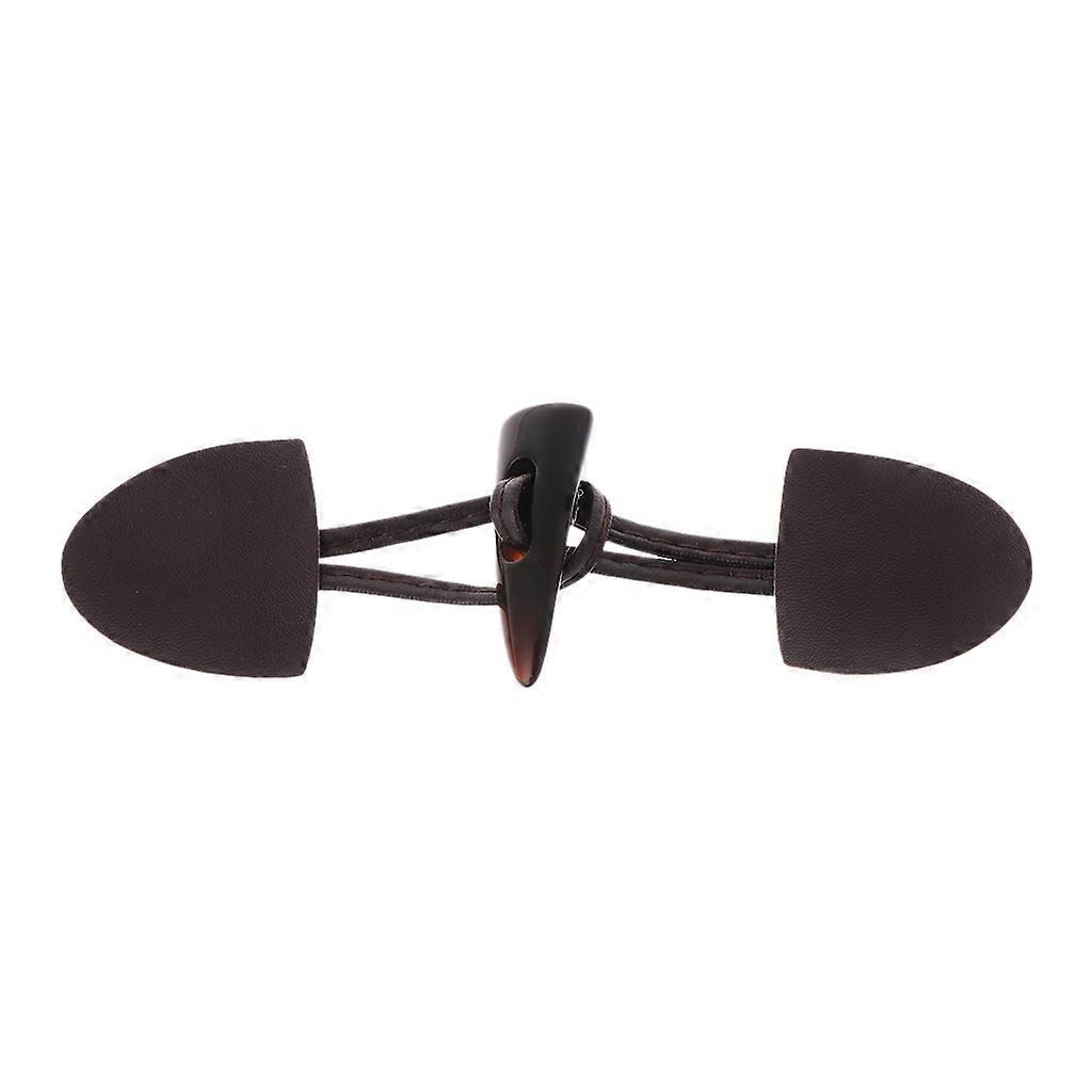 6 Pairs Leather Horn Toggle Closure Buttons Coat for Jacket Duffle Shawl Clothes Light Brown