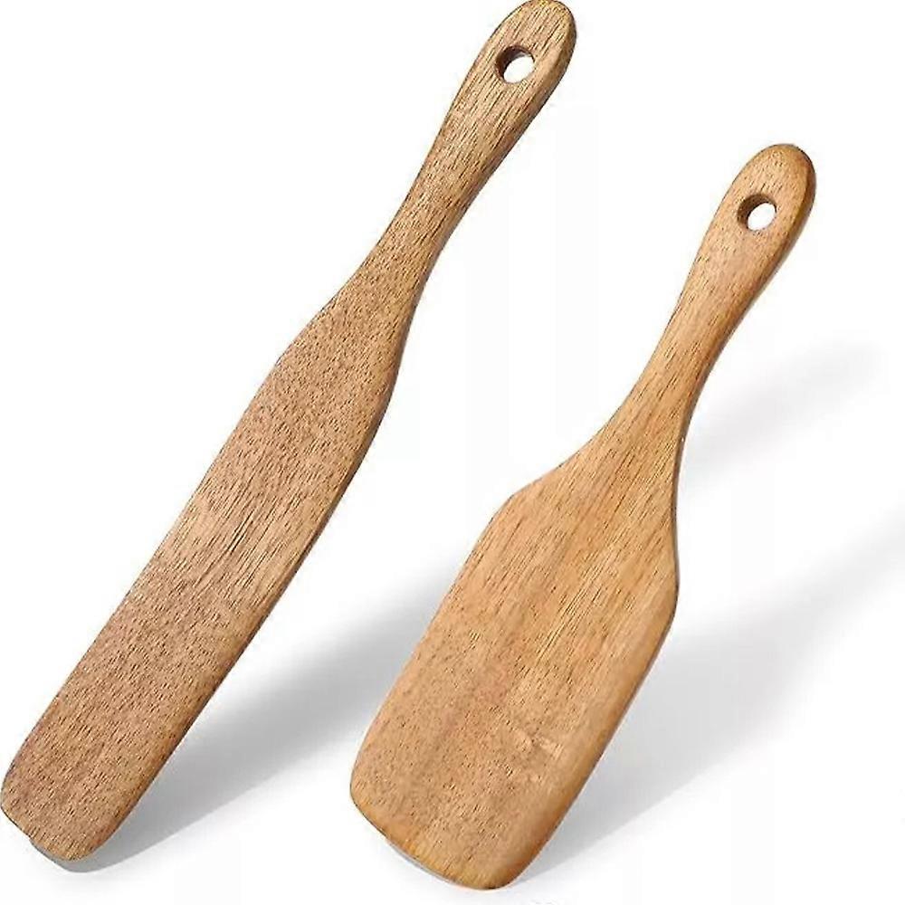 Tynn spurtle og trespatel, surdeigsmikser med flatt håndtak og brødrøring