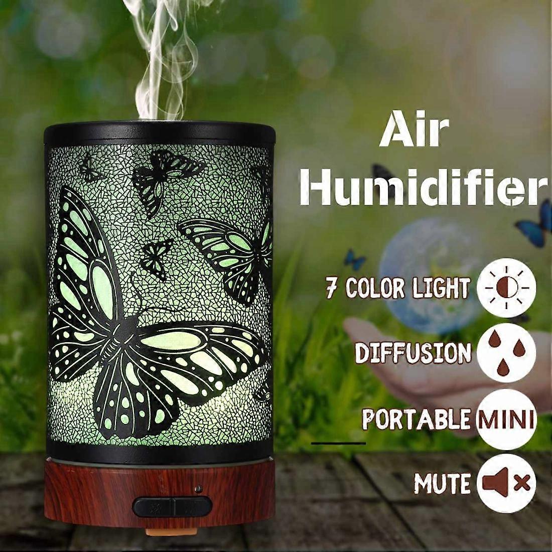 Butterfly Pattern Air Humidifier Essential Oil Diffuser Mist Maker Colorful LED Lamp Diffuser Aromatherapy Air Purifier US Plug
