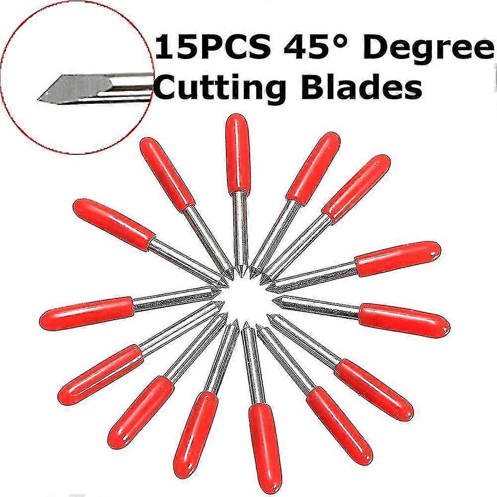 15pcs 45 Degree Cutting Plotter Tungsten Blades Carbide Tools compatible Roland Cutter