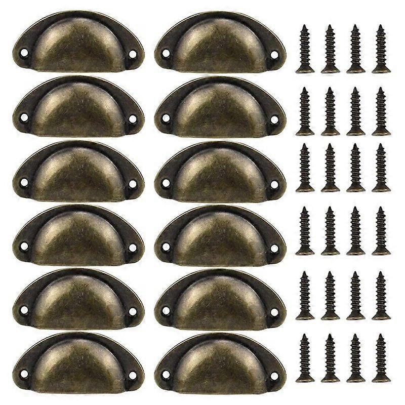 Vintage Door Handle Shell Handle Bronze Cabinet Drawer Handle with Screws for Cabinet Drawers Cabinet