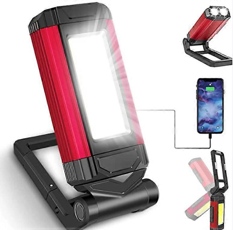 Powerful Rechargeable Work Light, LED Work Light Workshop Lamp with Magnetic Base, Torch with IPX6 Waterproof, Garage and Camping