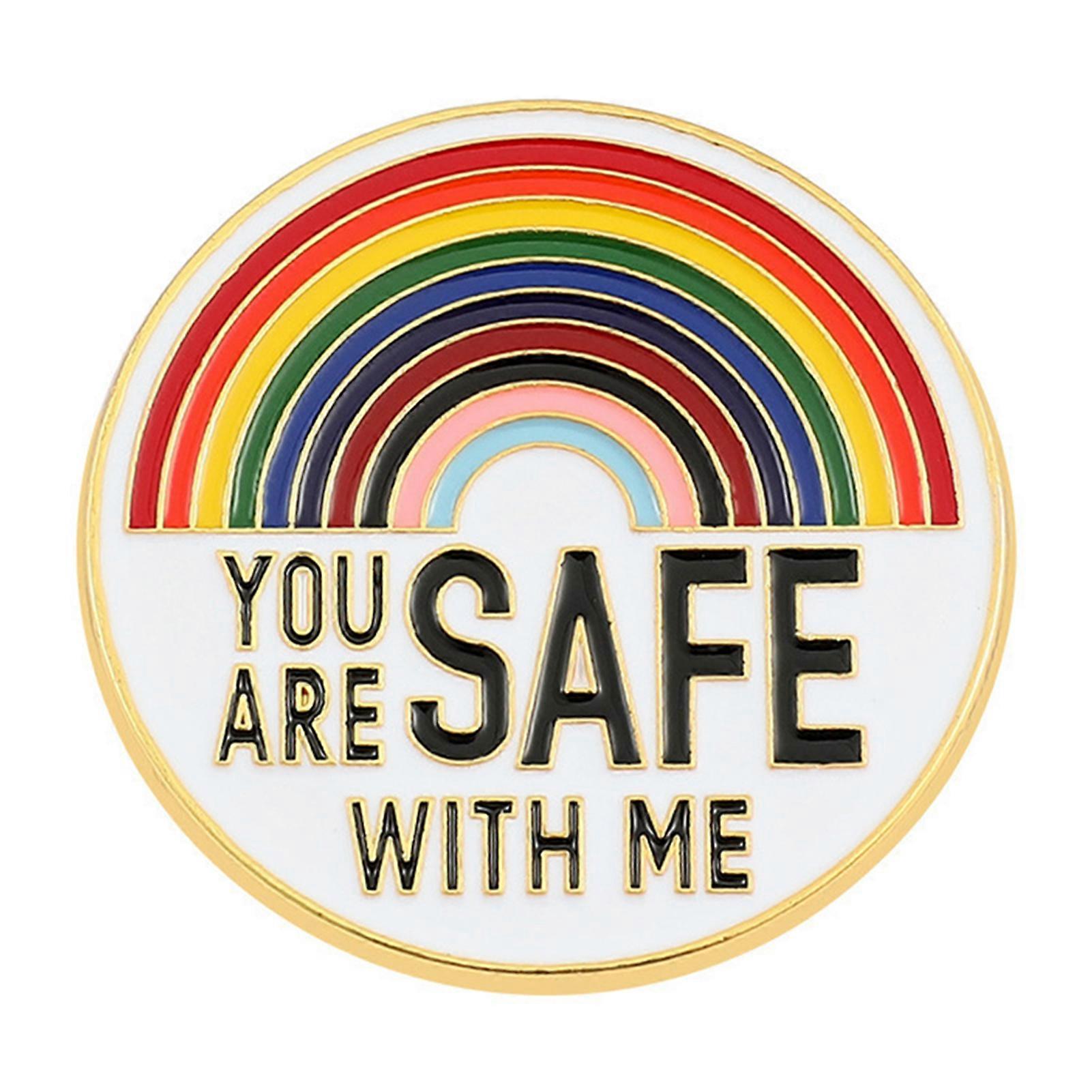 אתה בטוח איתי אמייל פין מודרני קשת-גאווה דגל אמייל תג עבור כובע צעיף מצחיק תכשיטי מתנה