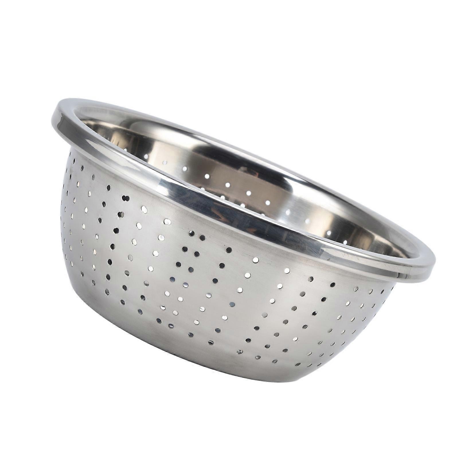 Vegetable Washing Basket Rustproof Multifunction Stainless Steel Colander for Kitchen Household Silver22cm 