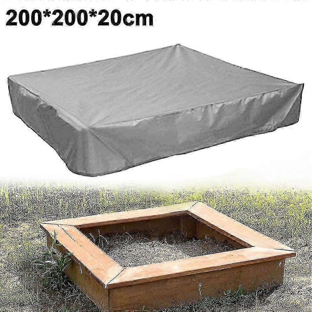 Sandpit Protective Cover, Waterproof Dustproof Square Canopy with Drawstring for Outdoor Toys Storage
