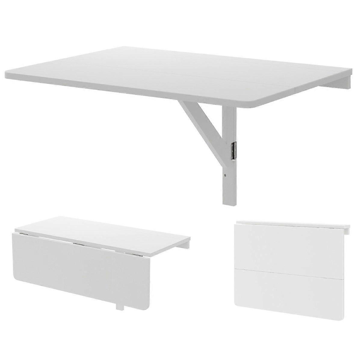 Wall Mounted Folding Table Space Saving Kitchen Table Folding Wall Table 80 x 60 cm White