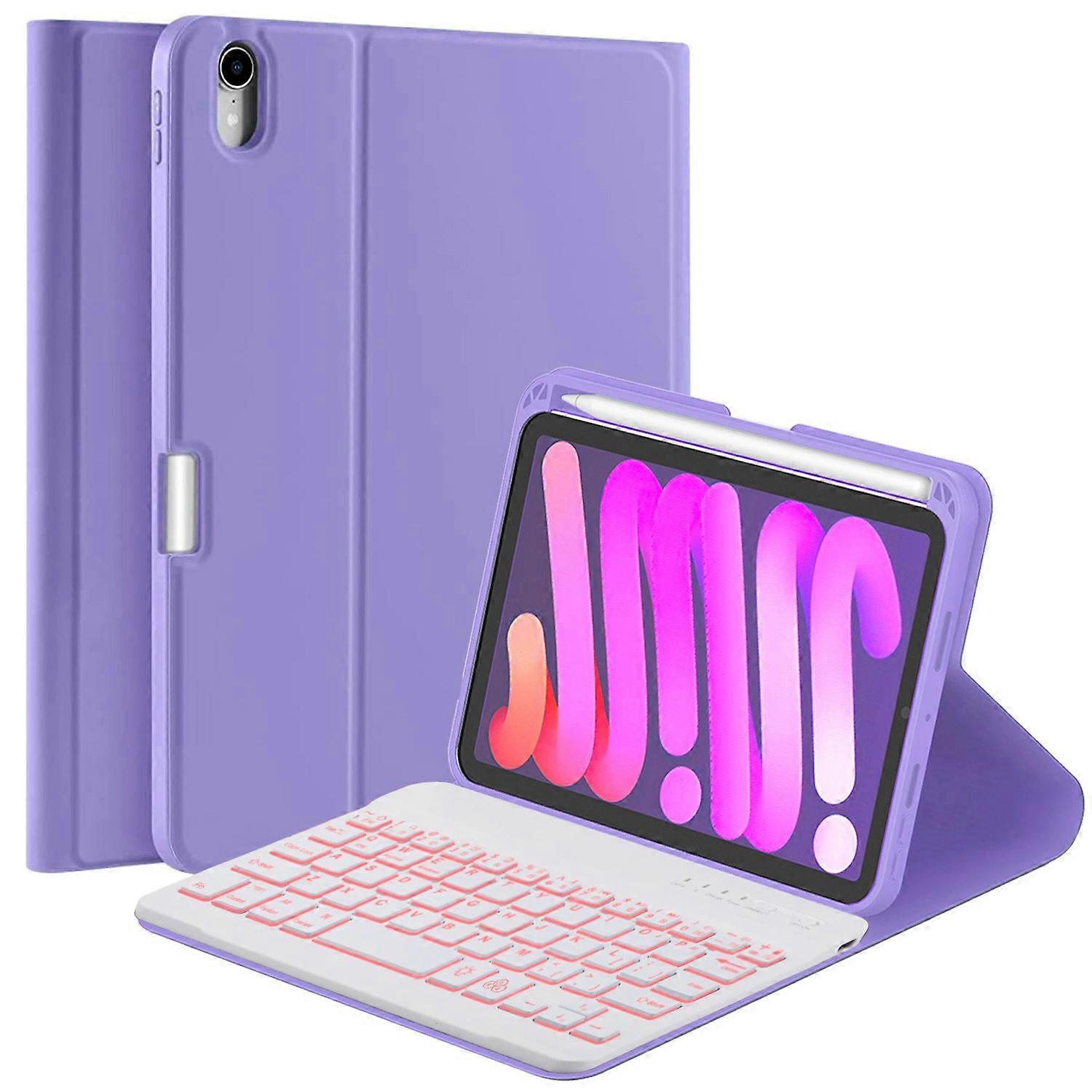Compatible with iPad mini (2021) Detachable Magnetic Bluetooth-compatible Keyboard Tablet Stand Case