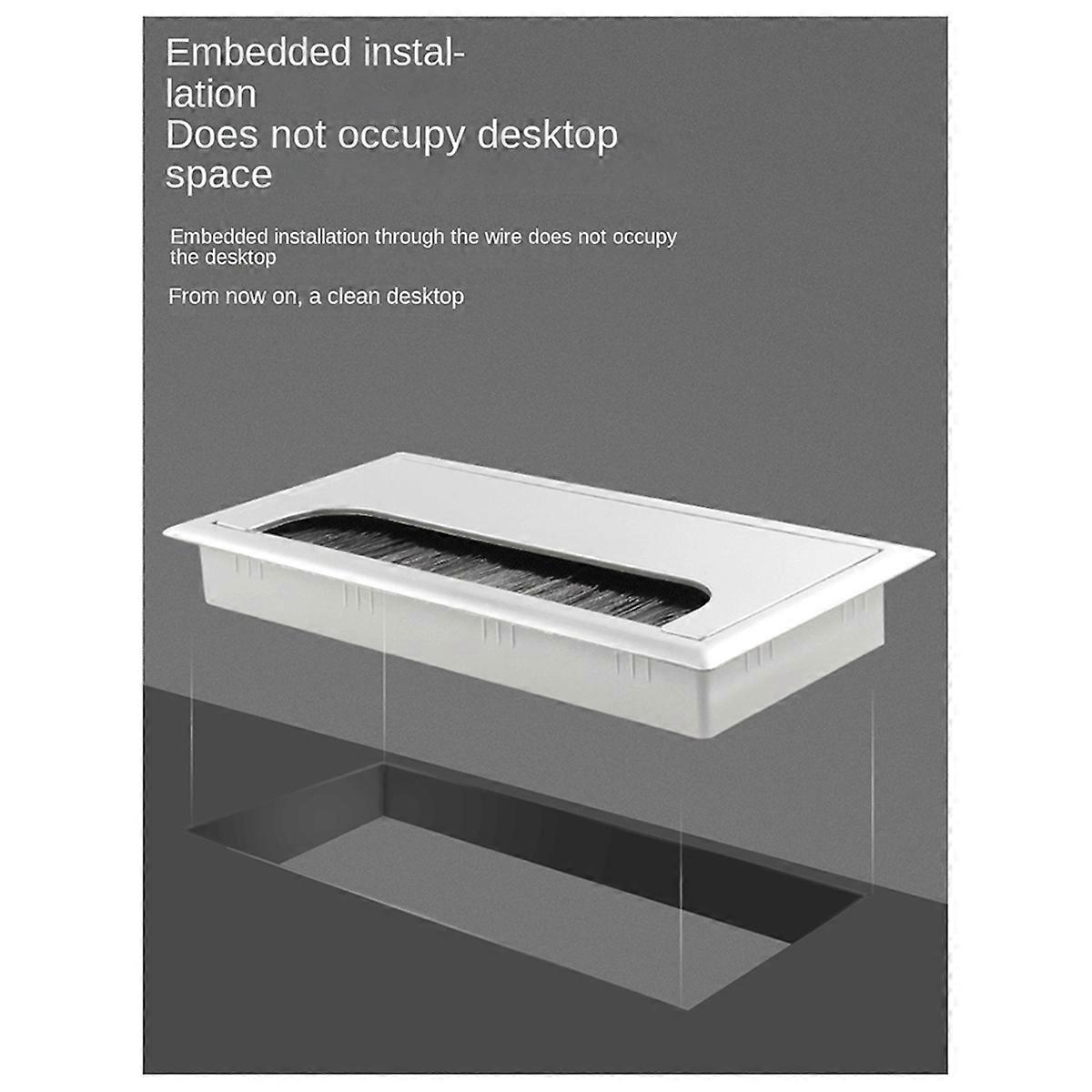 80x80 Office Desk Threading Box Computer Table Wire Hole Cover Threading Hole Square Brush Cover Plate Black 80x80