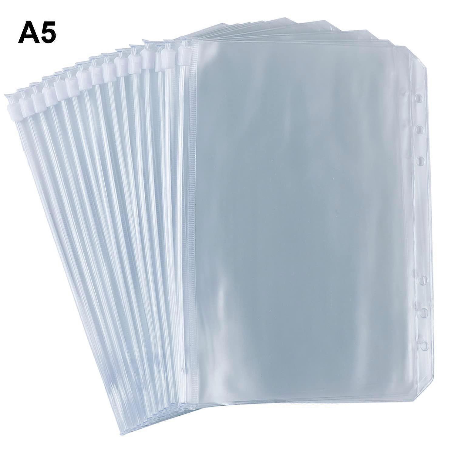 A5 permlommer, klar PVC, glidelåsmapper, vanntett, konvolutter