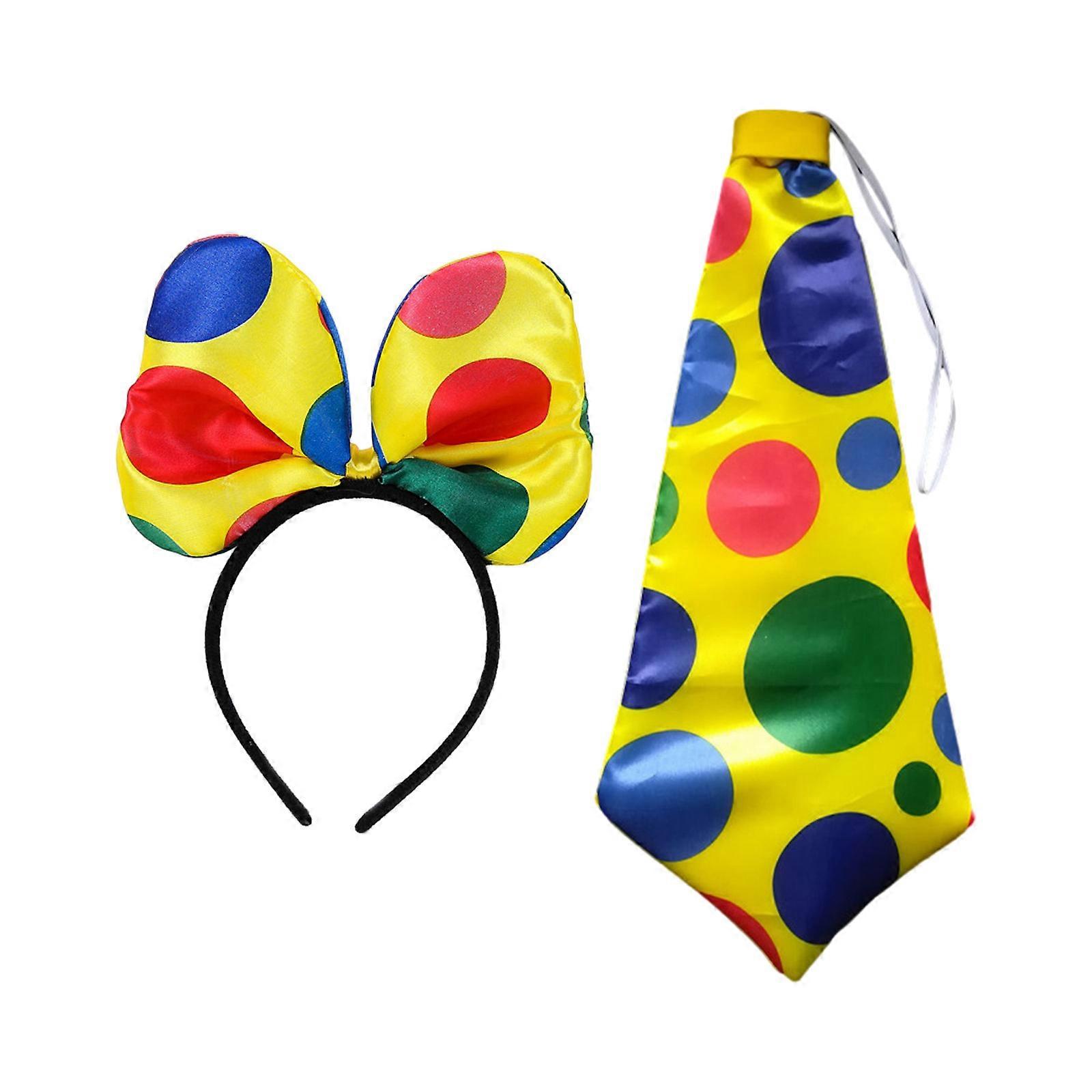 Nœud papillon/cravate/serre-tête coloré de clown de cirque, style vintage, fournitures de clown de cosplay, spectacles de Noël, outils de performance