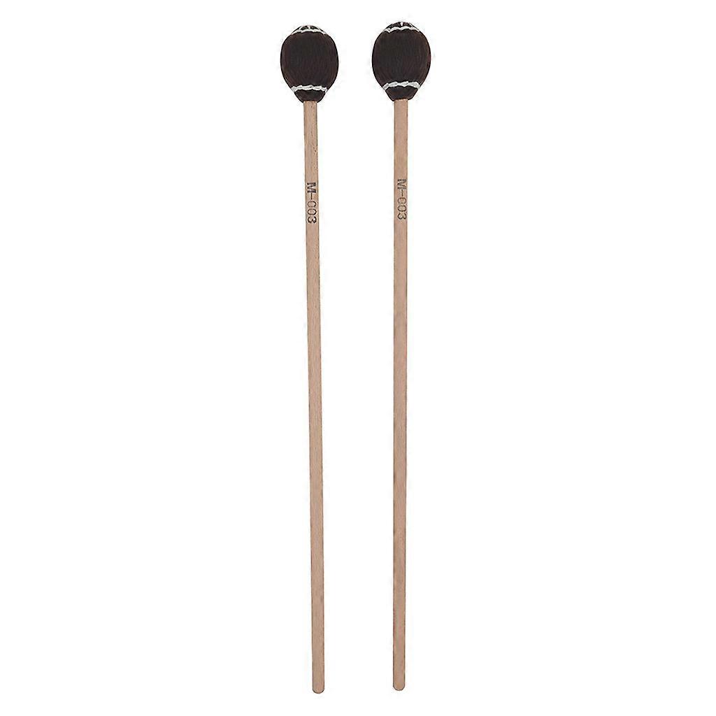 1 Pair Marimba Mallets Wool Ball Mallet Percussion with Smooth Wood Handle for Beginners Percussion Marimba Playing Brown head wood white circle