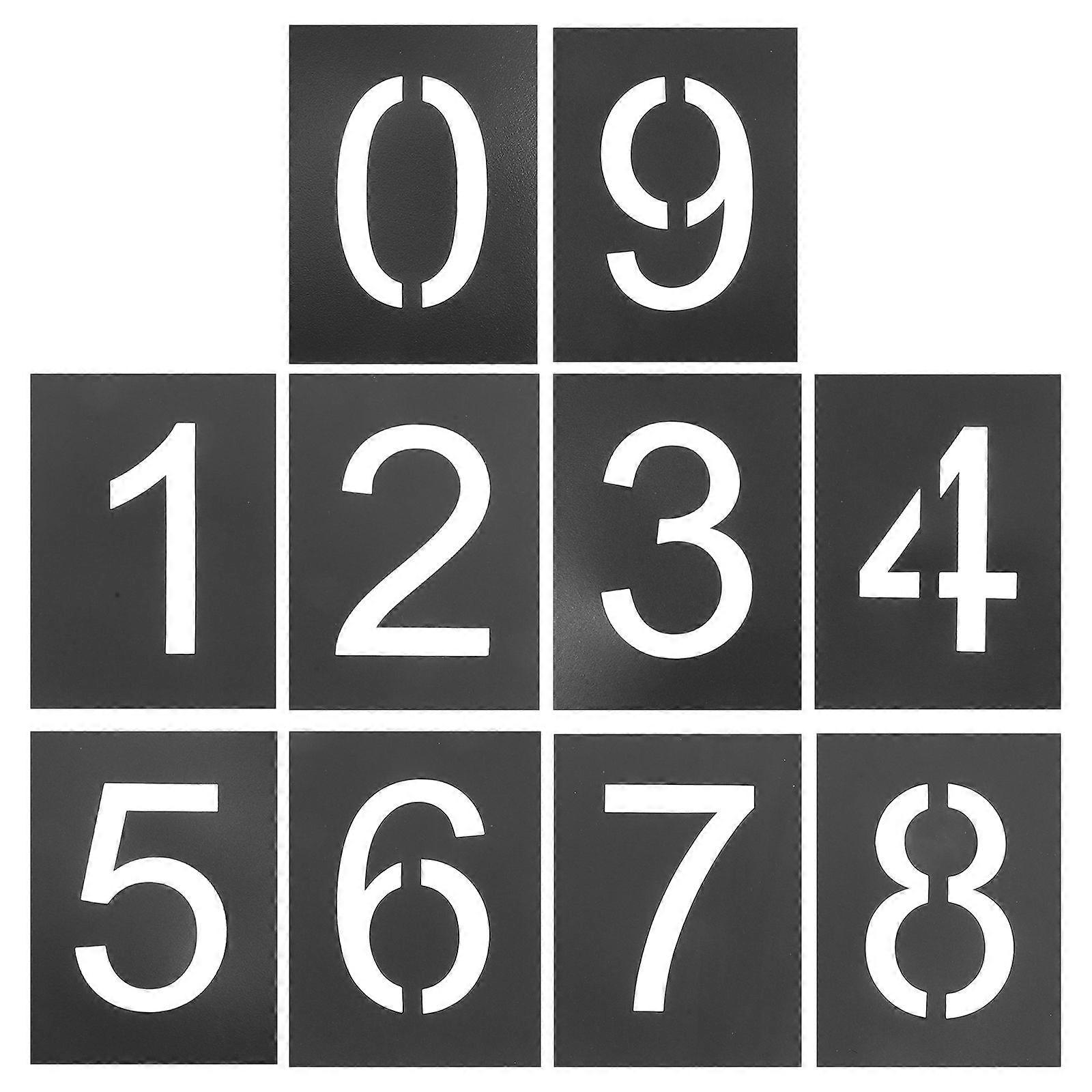 1 Set Number Stencils Door Number Painting Stencils Reusable Address Number Stencils  0-9