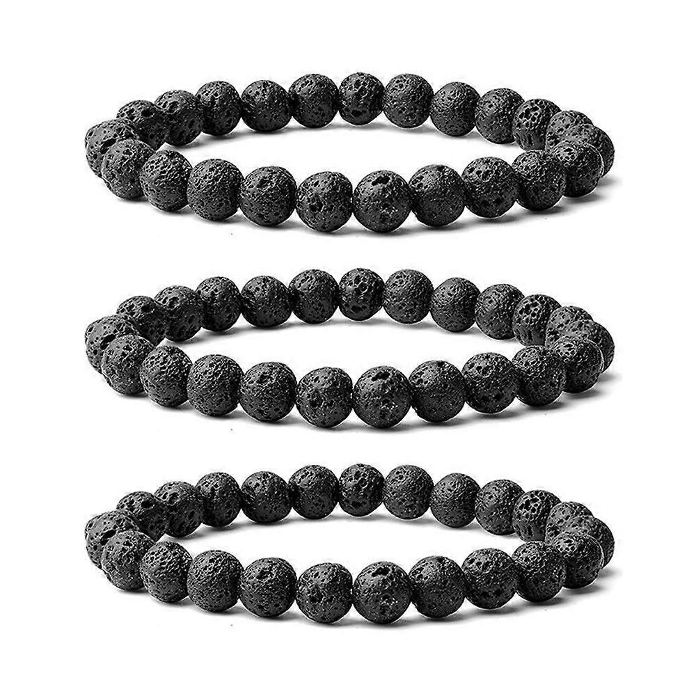 Natural stone bead bracelet lava simple hand string natural accessories